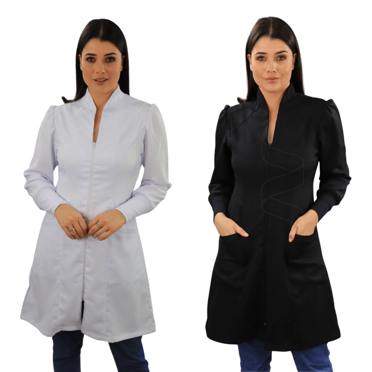 JALECO FEMININO GOLA PADRE COM MANGA PRINCESA (COD 203) 