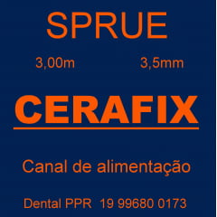 CERA CANAL DE ALIMENTAÇÃO  - SPRUE  2,50mm /3,00 mm / 3,50 mm /  500g  e  50 g  CERAFIX 