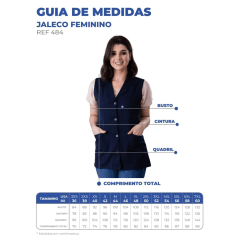 jaleco feminino  cavado padrão garbadine (cod. 484)