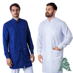 jaleco masculino manga longa gola padre com botões do punho (cod. 633)